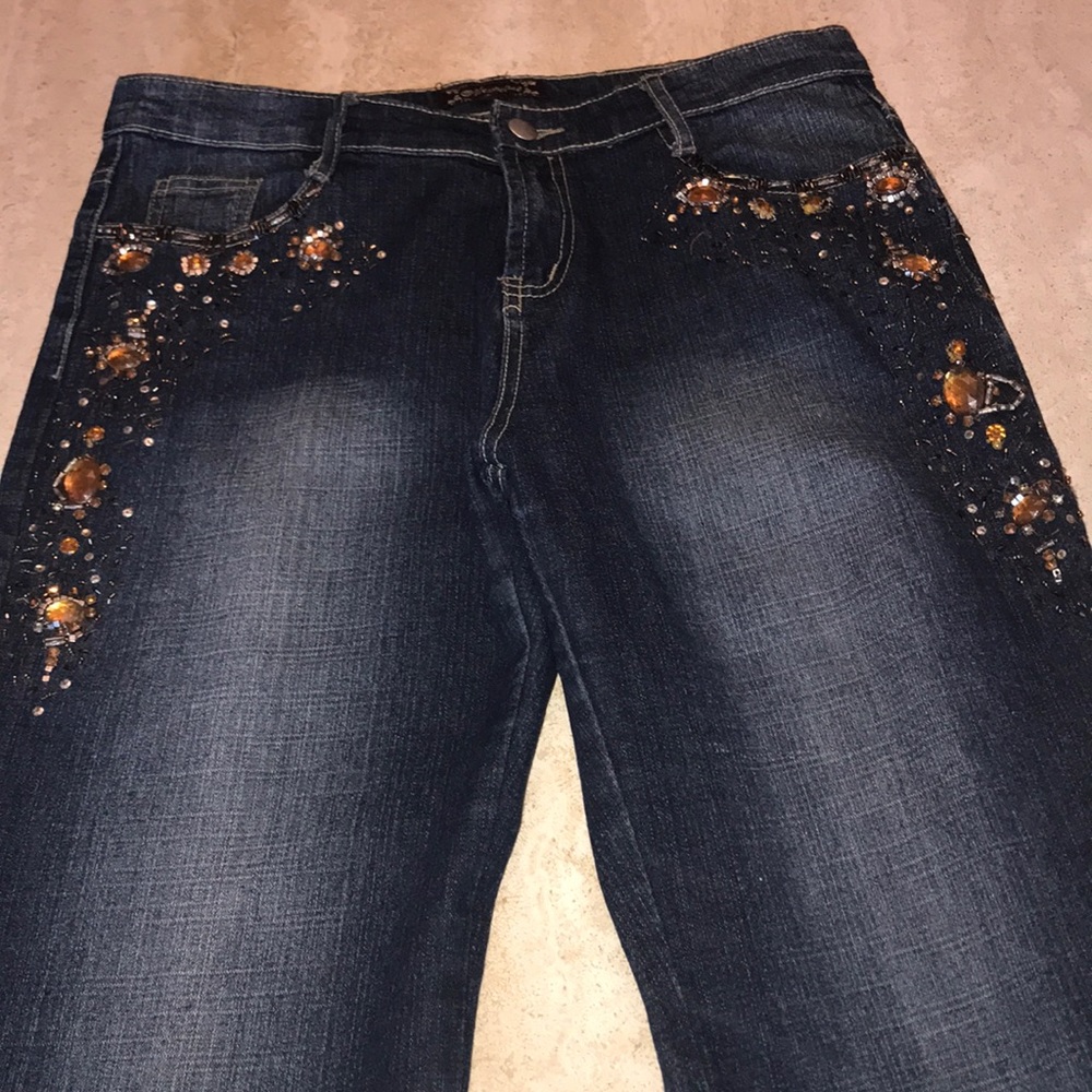 Fabulous Mesmerize Beaded, Orange Tone Jean